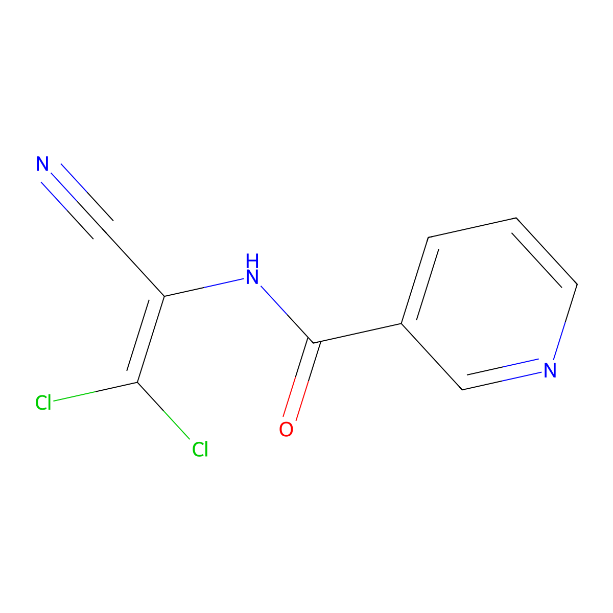 N-(2,2-Dichloro-1-cyanoeth-1-EN-1-YL)pyridine-3-carboxamide molecular structure, CAS 2169104-82-7