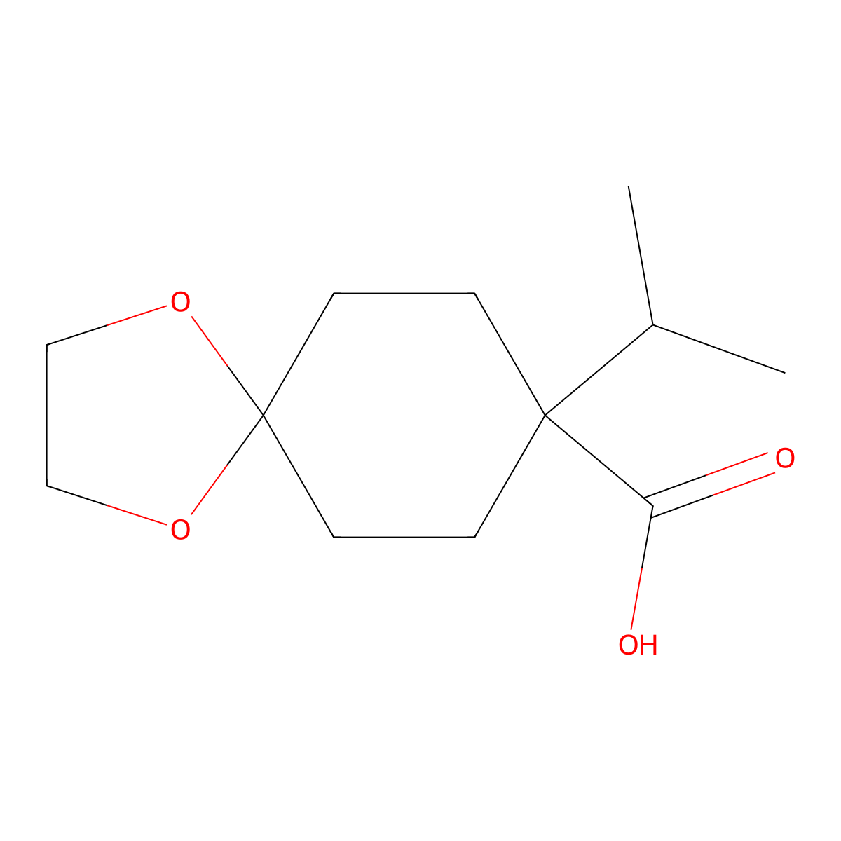 8-Isopropyl-1,4-dioxaspiro[4.5]decane-8-carboxylic acid molecular structure, CAS 2169109-17-3