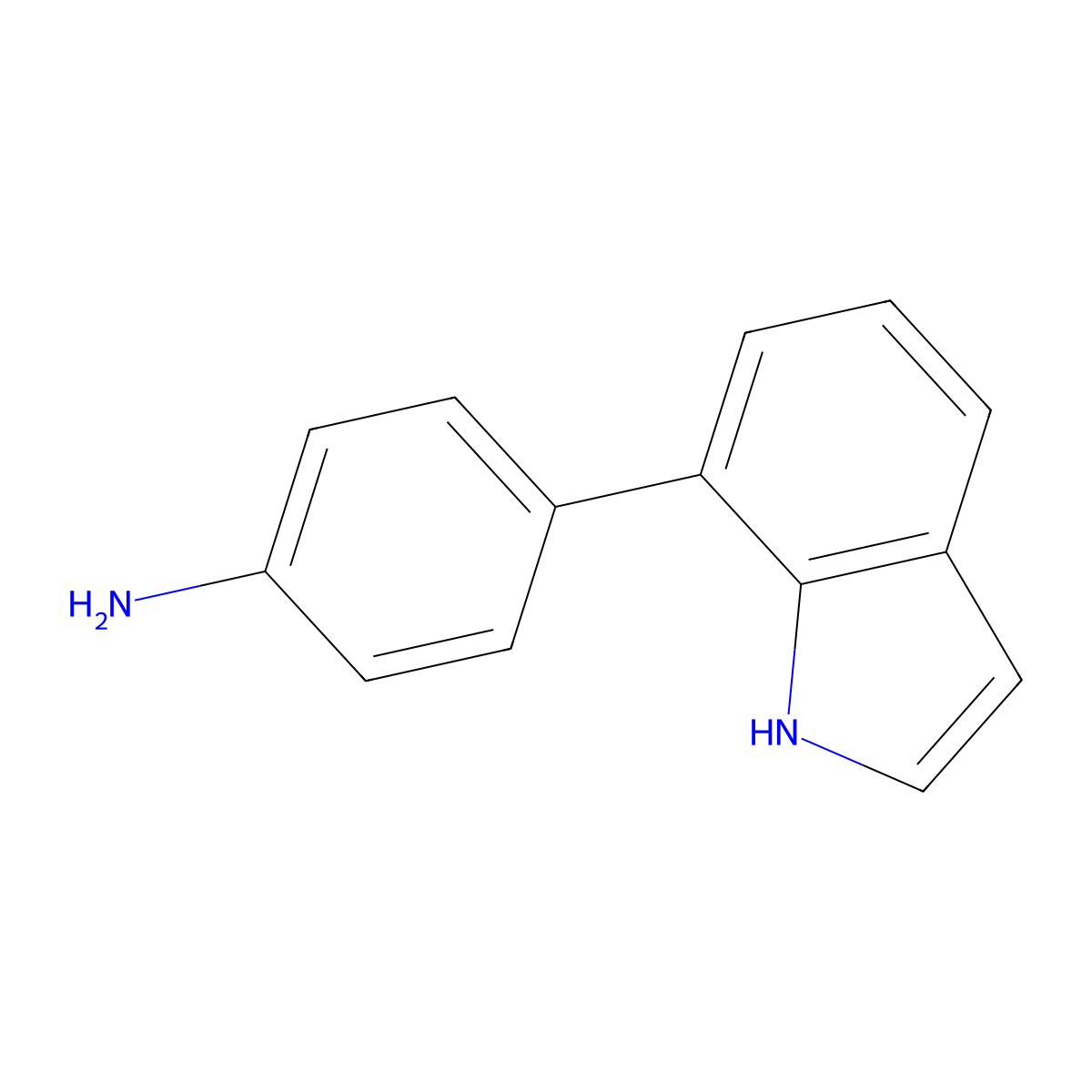 4-(1H-indol-7-yl)aniline molecular structure, CAS 2169113-63-5