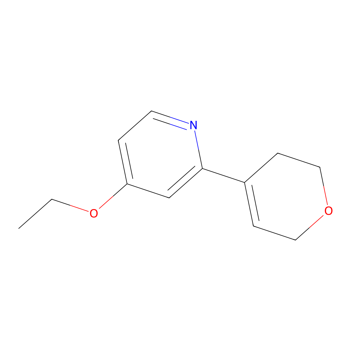 2-(3,6-dihydro-2H-pyran-4-yl)-4-ethoxypyridine molecular structure, CAS 2169115-85-7