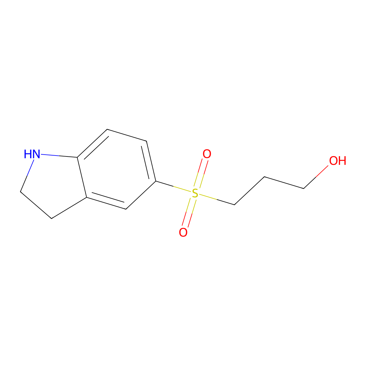 3-(2,3-Dihydro-1H-indole-5-sulfonyl)propan-1-ol molecular structure, CAS 2169117-50-2