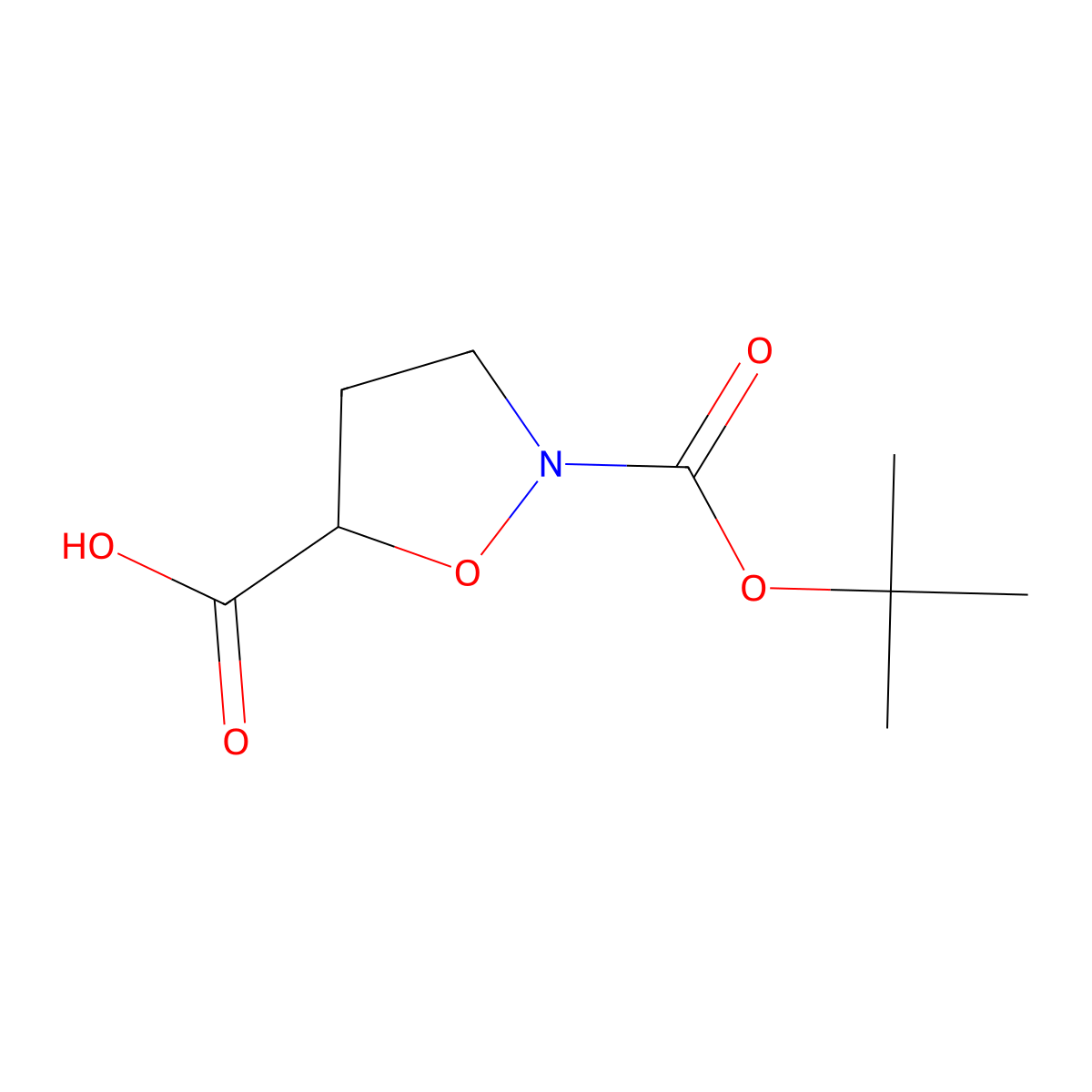 2-[(Tert-butoxy)carbonyl]-1,2-oxazolidine-5-carboxylic acid molecular structure, CAS 2169117-82-0