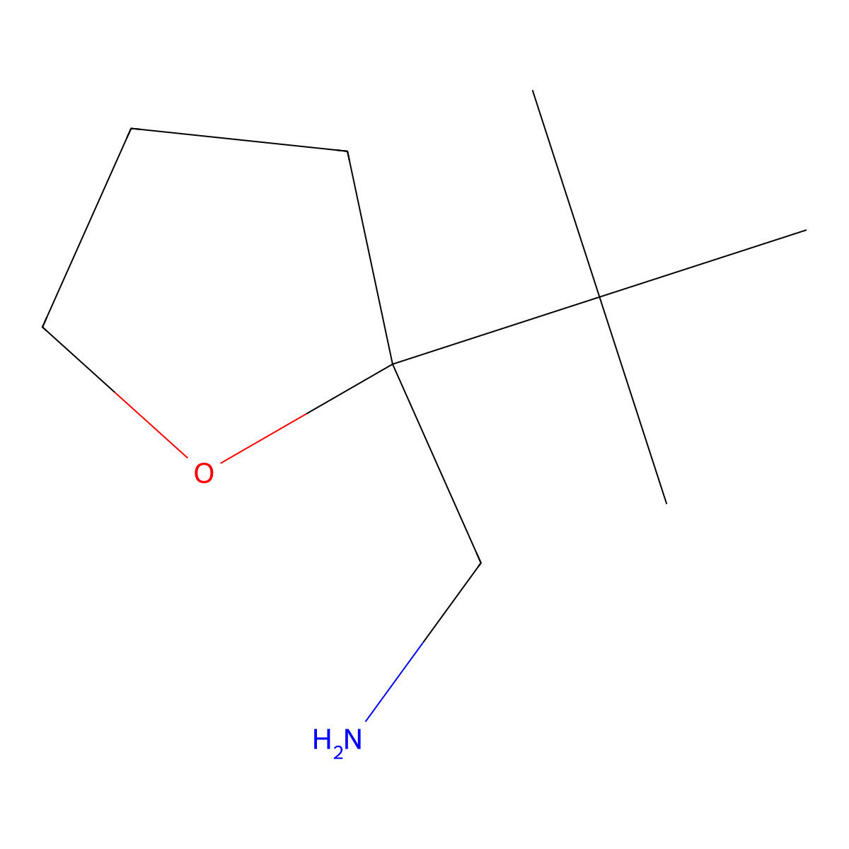 (2-Tert-butyloxolan-2-yl)methanamine molecular structure, CAS 2169118-10-7