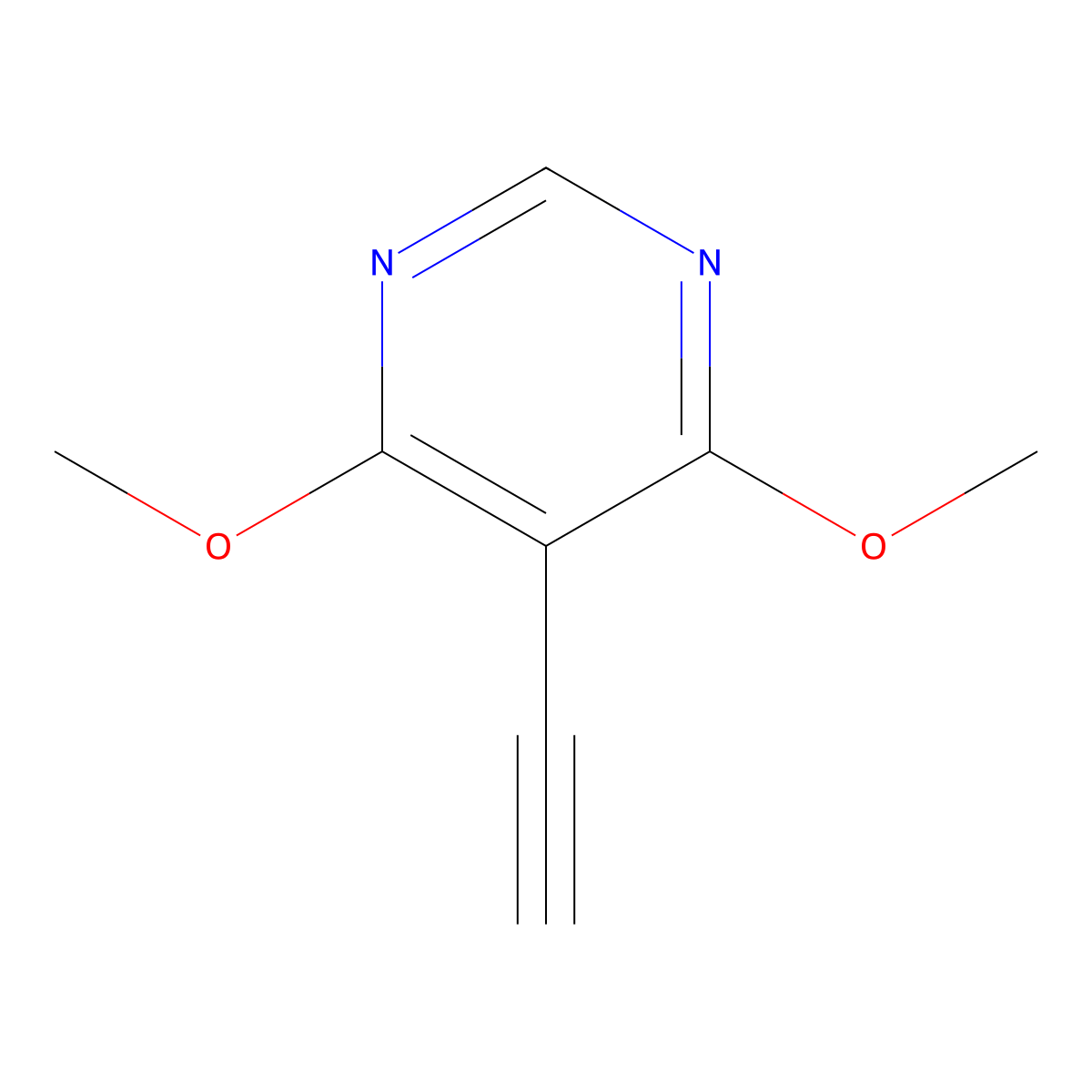 5-Ethynyl-4,6-dimethoxypyrimidine molecular structure, CAS 2169126-92-3