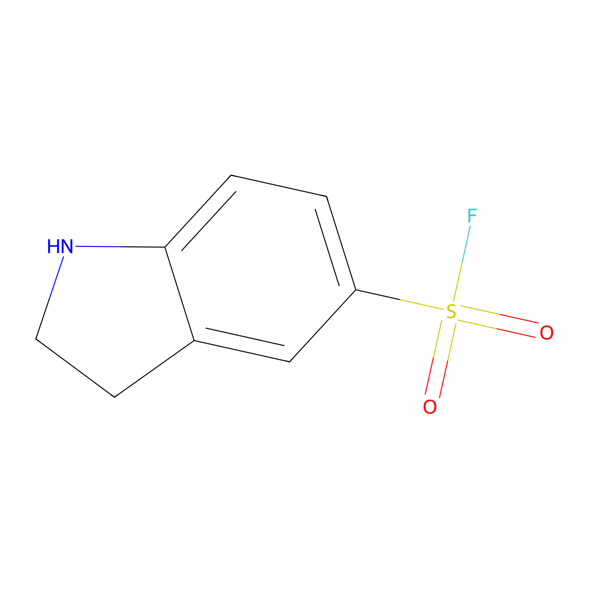 2,3-dihydro-1H-indole-5-sulfonyl fluoride molecular structure, CAS 2169128-34-9