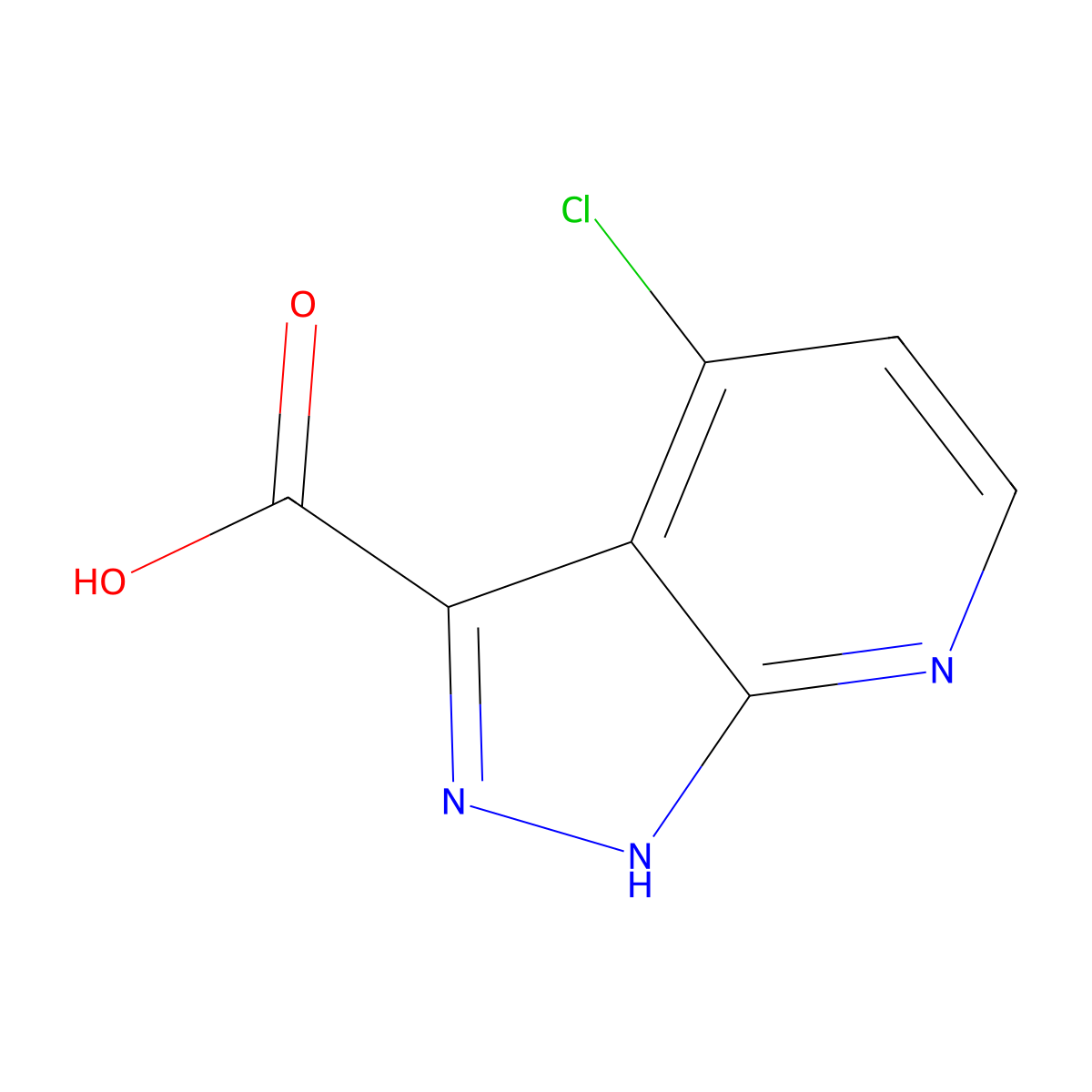 4-chloro-1H-pyrazolo[3,4-b]pyridine-3-carboxylic acid molecular structure, CAS 2169132-61-8