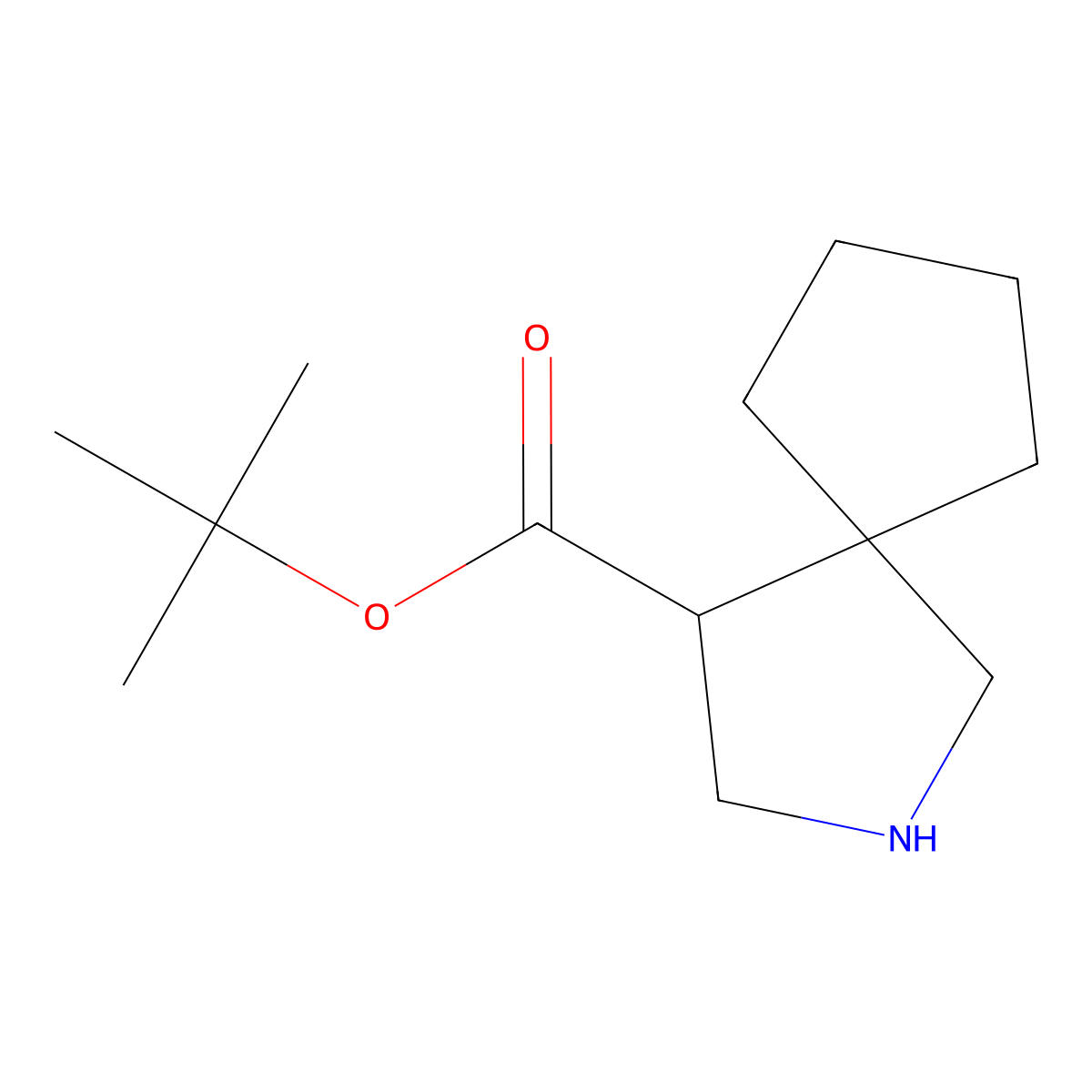 Tert-butyl 2-azaspiro[4.4]nonane-4-carboxylate molecular structure, CAS 2169135-11-7