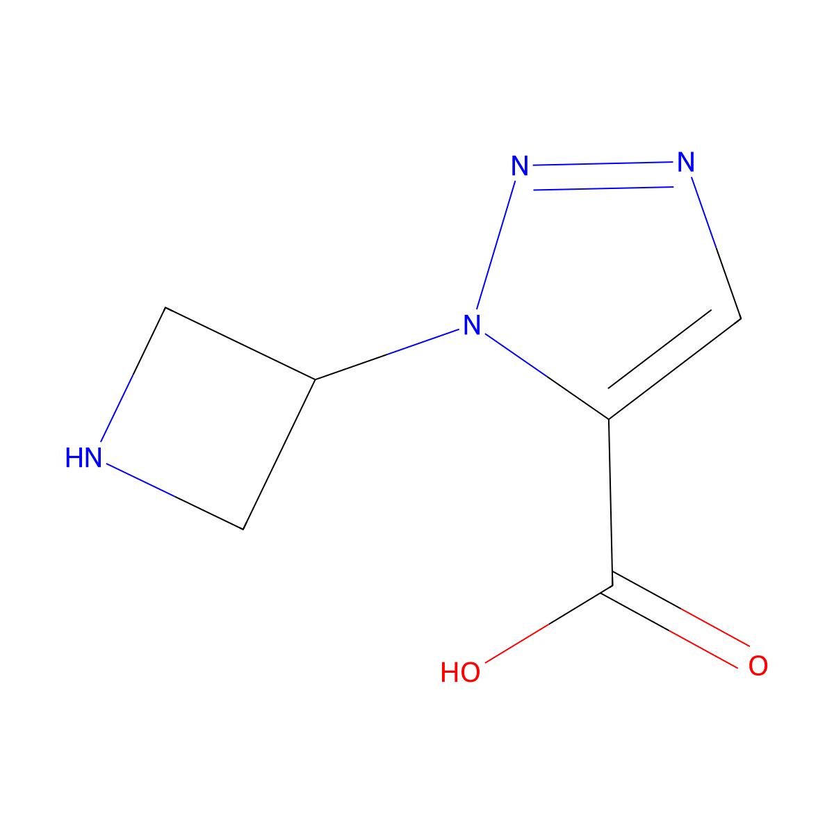1-(azetidin-3-yl)-1H-1,2,3-triazole-5-carboxylic acid molecular structure, CAS 2169136-16-5