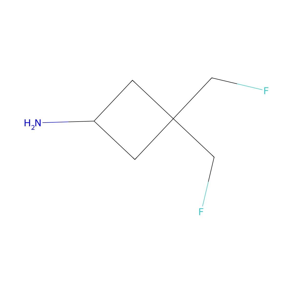 3,3-Bis(fluoromethyl)cyclobutan-1-amine molecular structure, CAS 2169136-20-1