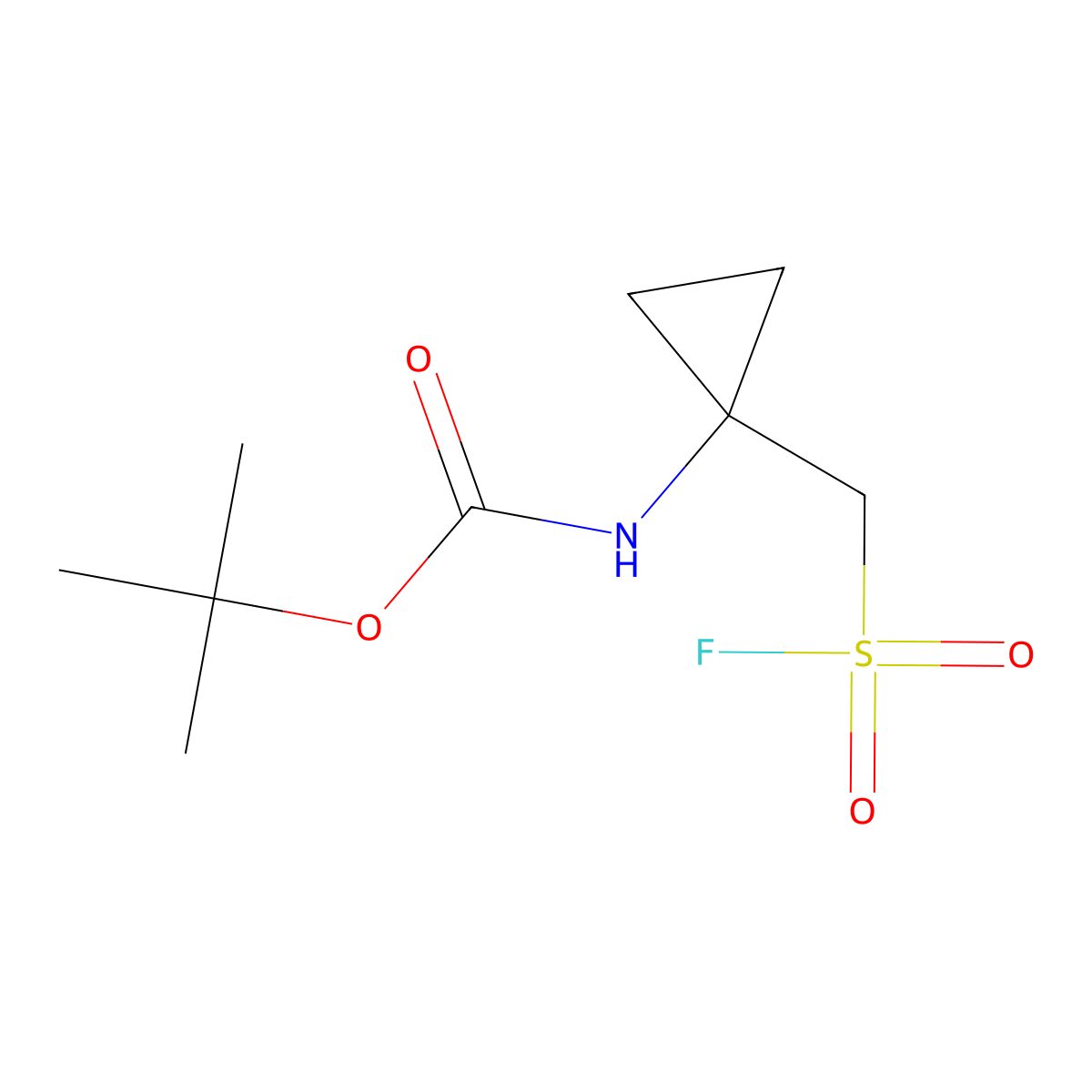 tert-butylN-{1-[(fluorosulfonyl)methyl]cyclopropyl}carbamate molecular structure, CAS 2169140-49-0