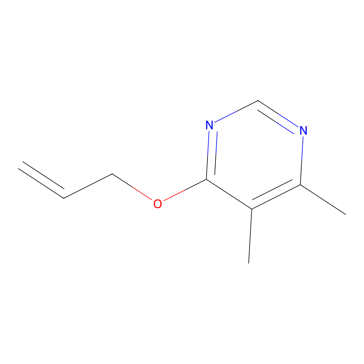 4,5-Dimethyl-6-(prop-2-en-1-yloxy)pyrimidine molecular structure, CAS 2169140-70-7