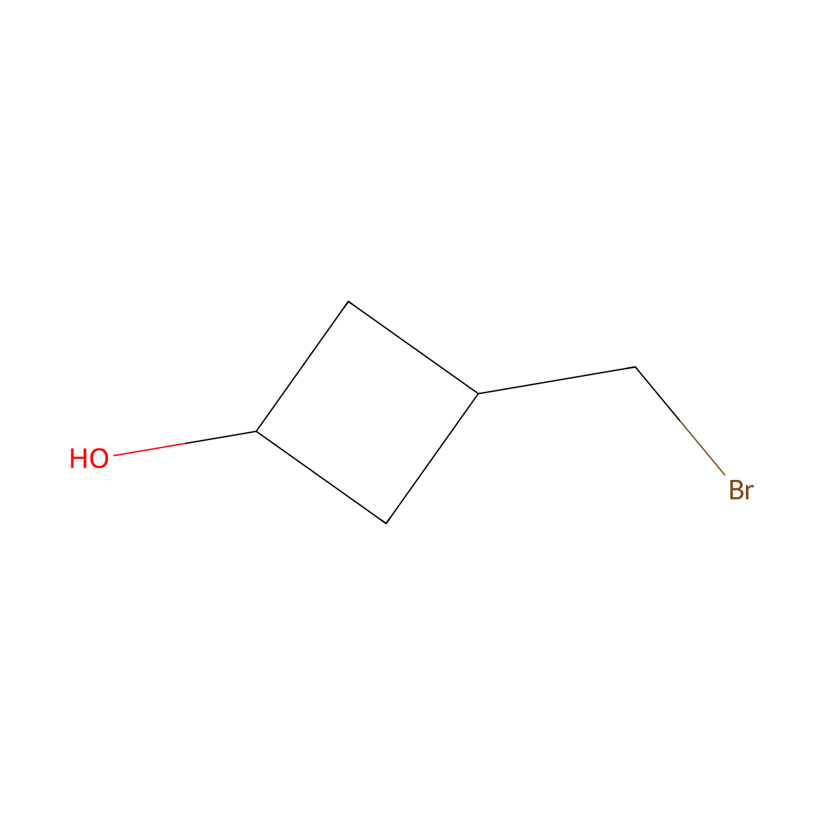 Rac-(1r,3r)-3-(bromomethyl)cyclobutan-1-ol molecular structure, CAS 2169140-89-8
