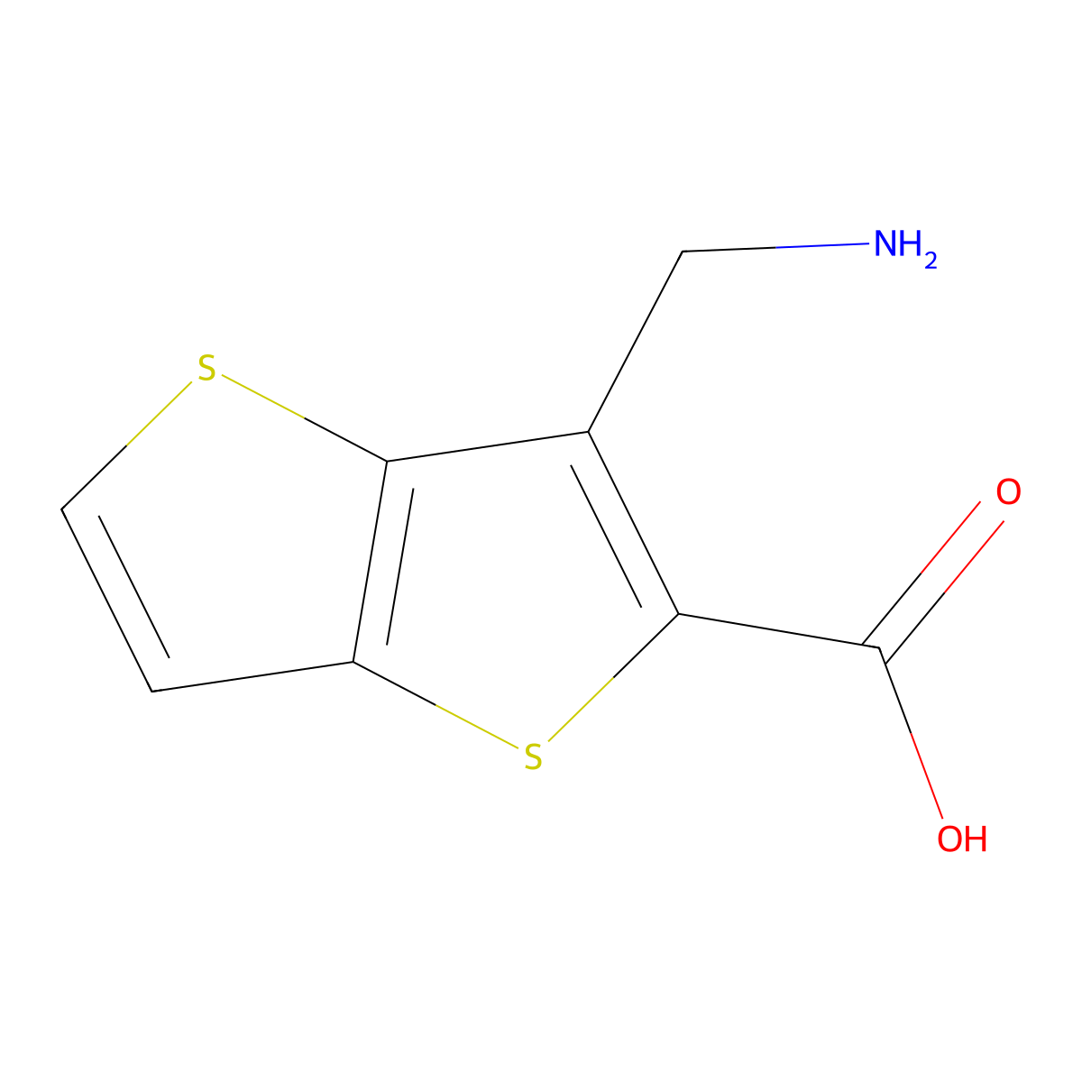 3-(Aminomethyl)thieno[3,2-b]thiophene-2-carboxylic acid molecular structure, CAS 2169144-16-3