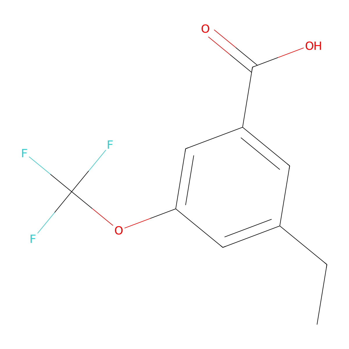 3-Ethyl-5-(trifluoromethoxy)benzoic acid molecular structure, CAS 2169144-78-7