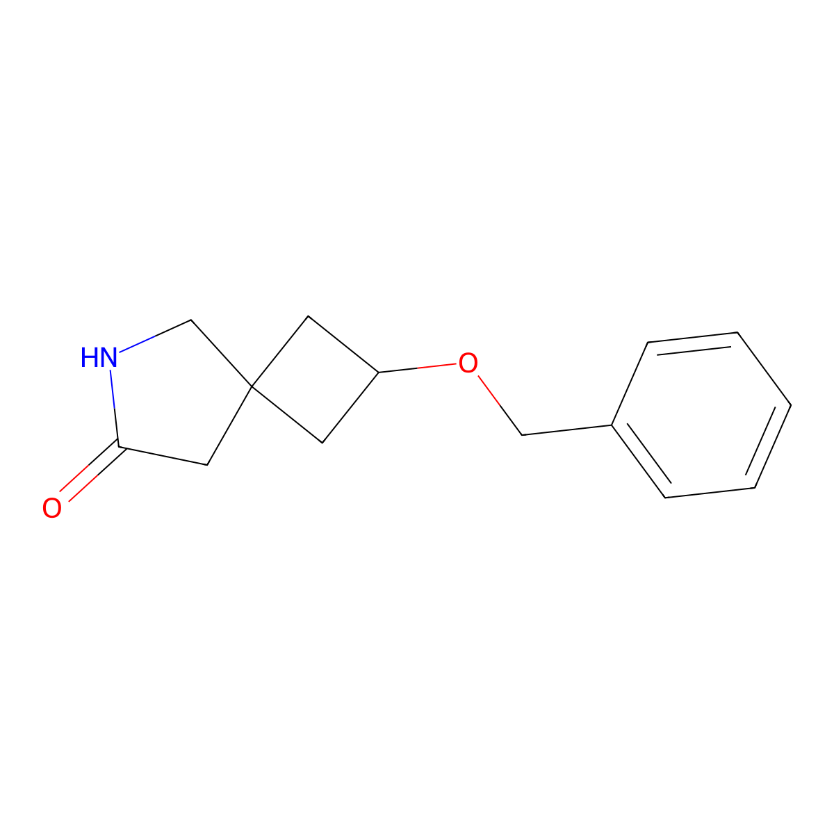 2-(Benzyloxy)-6-azaspiro[3.4]octan-7-one molecular structure, CAS 2169145-74-6