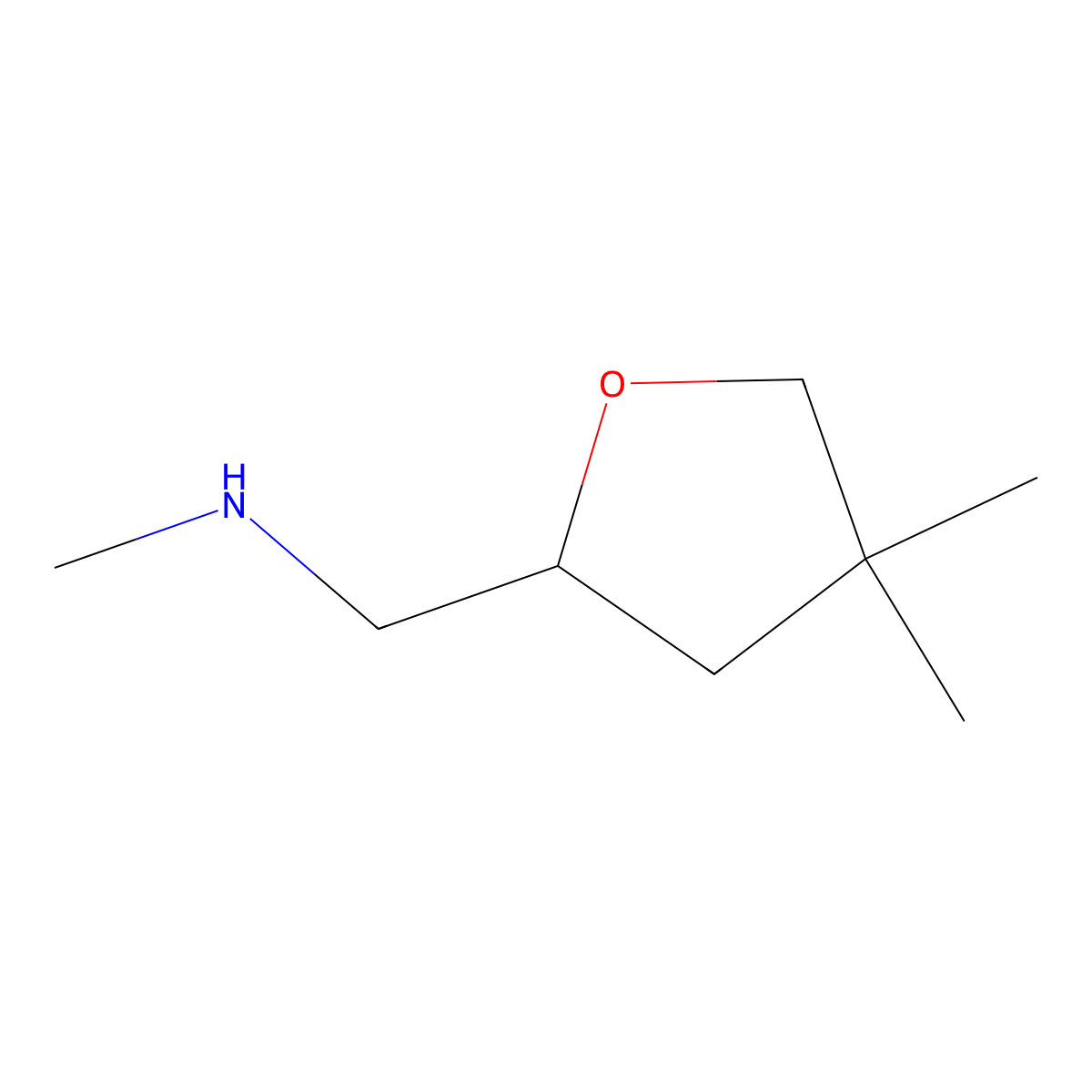 [(4,4-Dimethyloxolan-2-yl)methyl](methyl)amine molecular structure, CAS 2169148-03-0