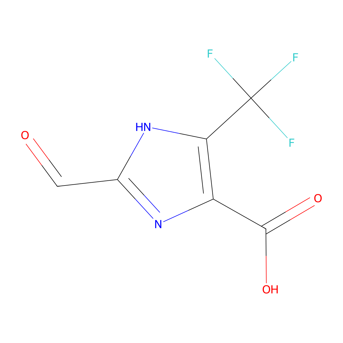 2-formyl-4-(trifluoromethyl)-1H-imidazole-5-carboxylic acid molecular structure, CAS 2169150-20-1