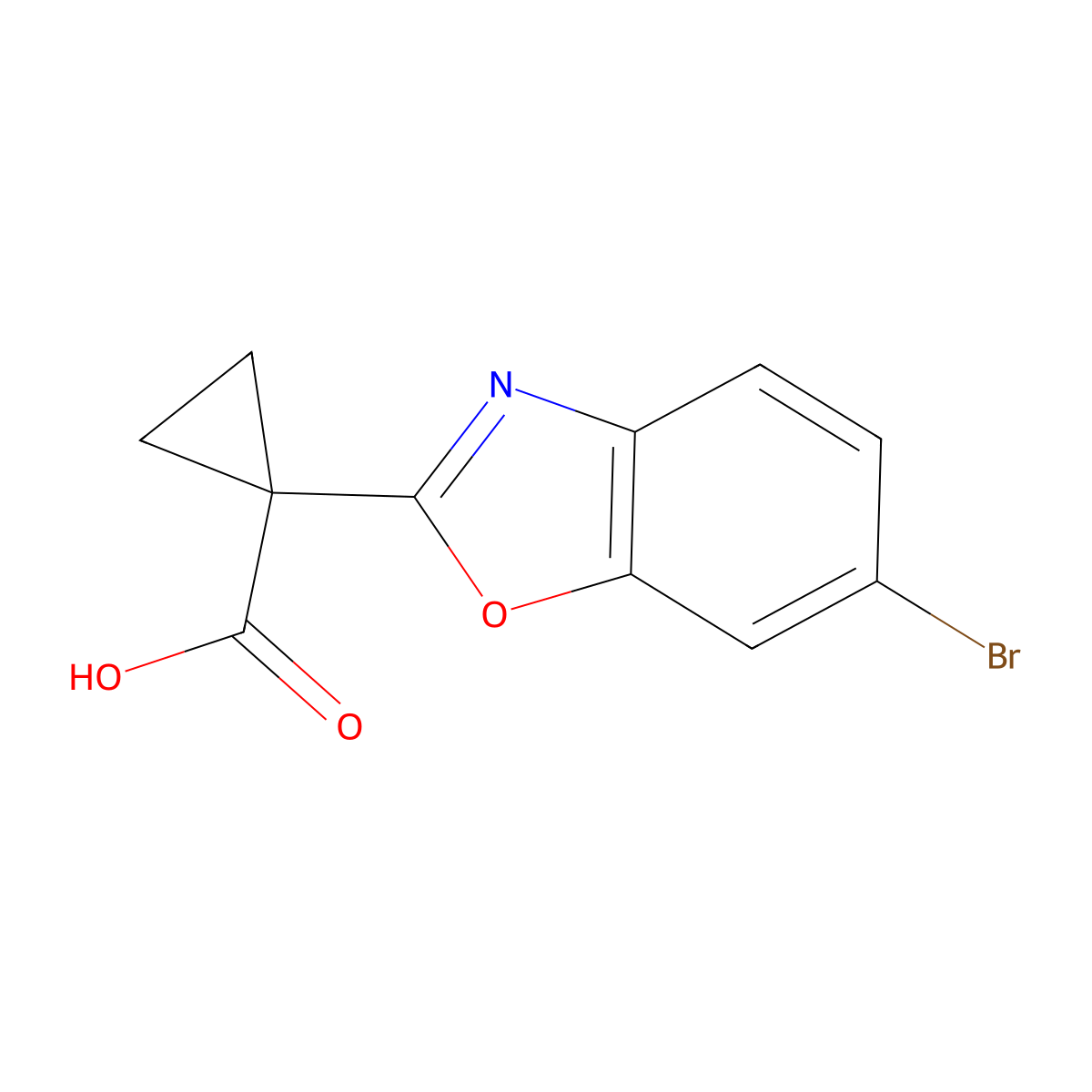 1-(6-Bromobenzo[D]oxazol-2-YL)cyclopropane-1-carboxylic acid molecular structure, CAS 2169152-82-1