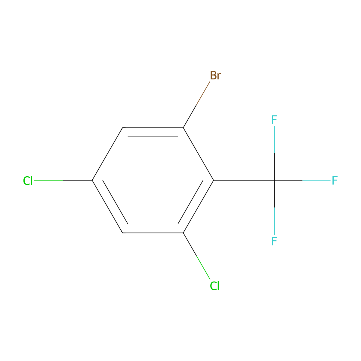 1-Bromo-3,5-dichloro-2-(trifluoromethyl)benzene molecular structure, CAS 2169154-96-3