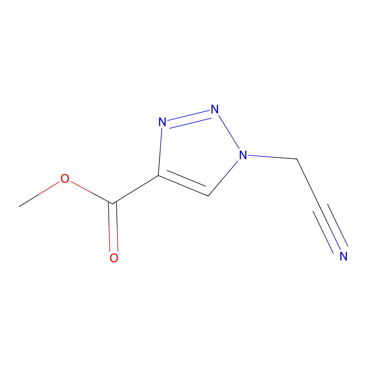 Methyl 1-(cyanomethyl)-1H-1,2,3-triazole-4-carboxylate molecular structure, CAS 2169154-99-6