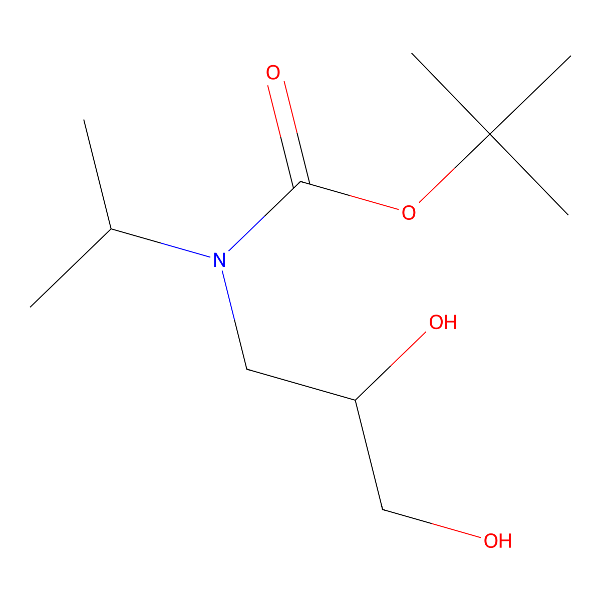 tert-butyl N-(2,3-dihydroxypropyl)-N-(propan-2-yl)carbamate molecular structure, CAS 2169155-74-0