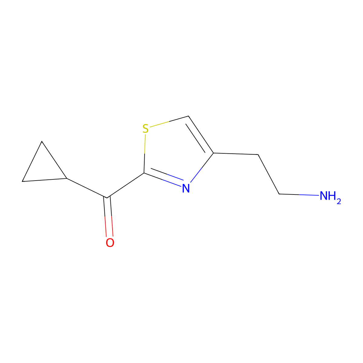 [4-(2-Aminoethyl)thiazol-2-YL](cyclopropyl)methanone molecular structure, CAS 2169156-52-7