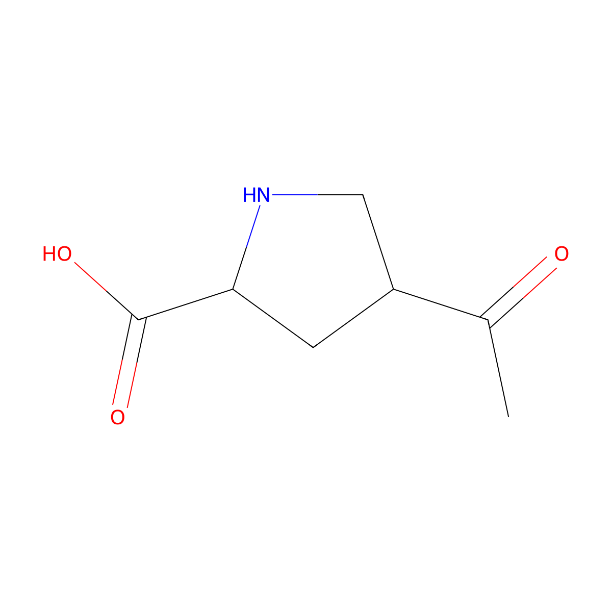 4-Acetylpyrrolidine-2-carboxylic acid molecular structure, CAS 2169156-75-4