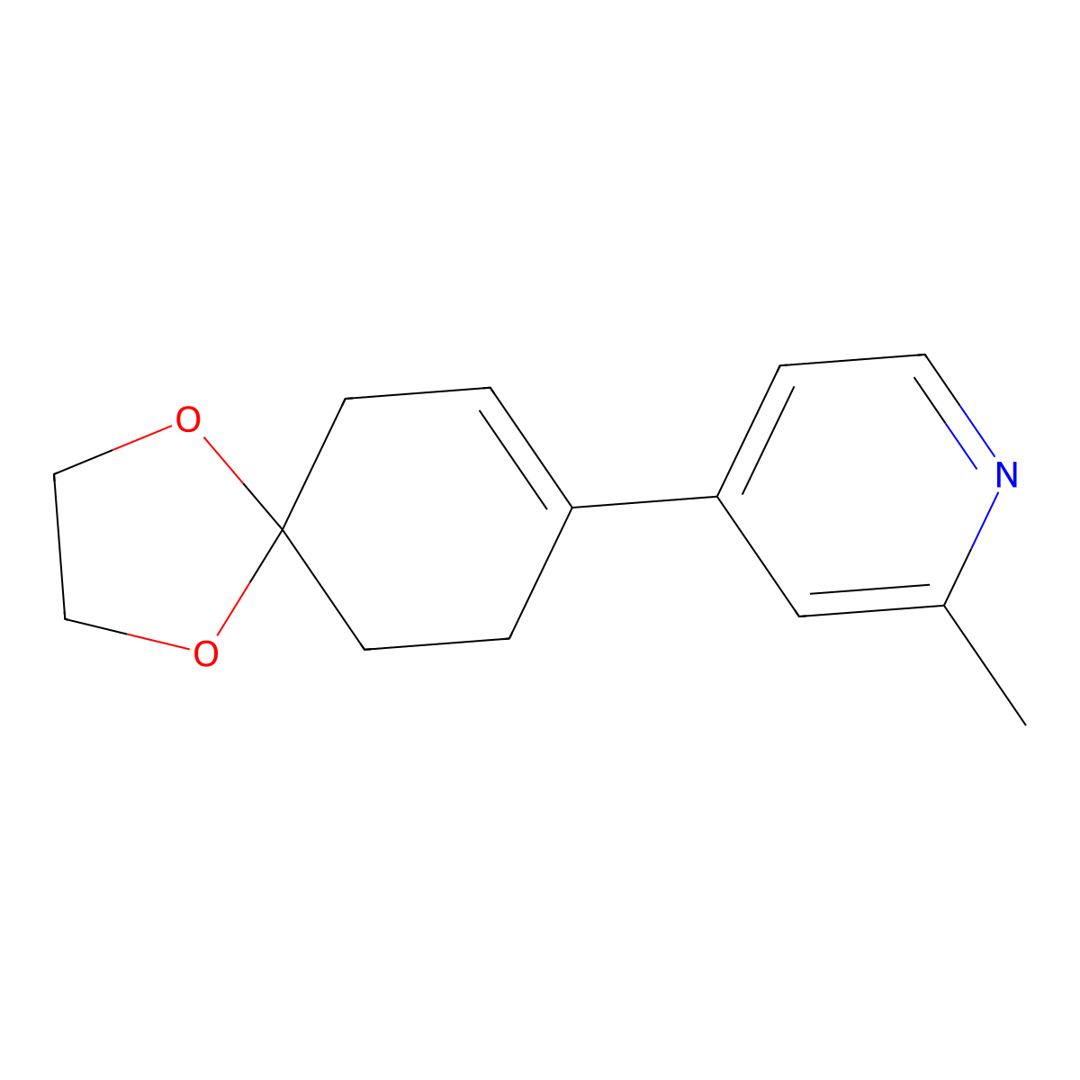 4-(1,4-Dioxaspiro[4.5]dec-7-en-8-yl)-2-methylpyridine molecular structure, CAS 2169157-55-3