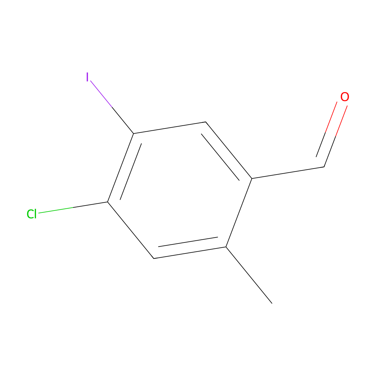4-Chloro-5-iodo-2-methyl-benzaldehyde molecular structure, CAS 2169161-59-3