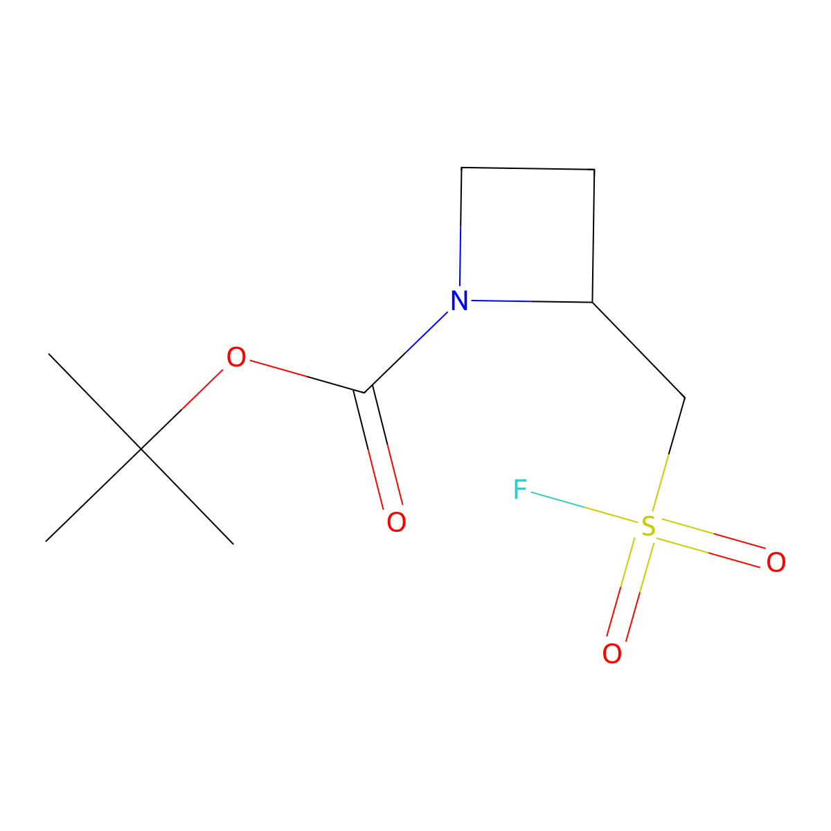 Tert-butyl 2-[(fluorosulfonyl)methyl]azetidine-1-carboxylate molecular structure, CAS 2169164-71-8