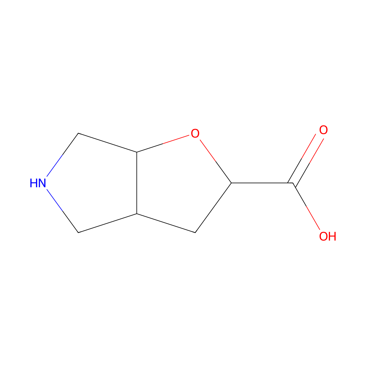 hexahydro-2H-furo[2,3-c]pyrrole-2-carboxylic acid molecular structure, CAS 2169167-65-9