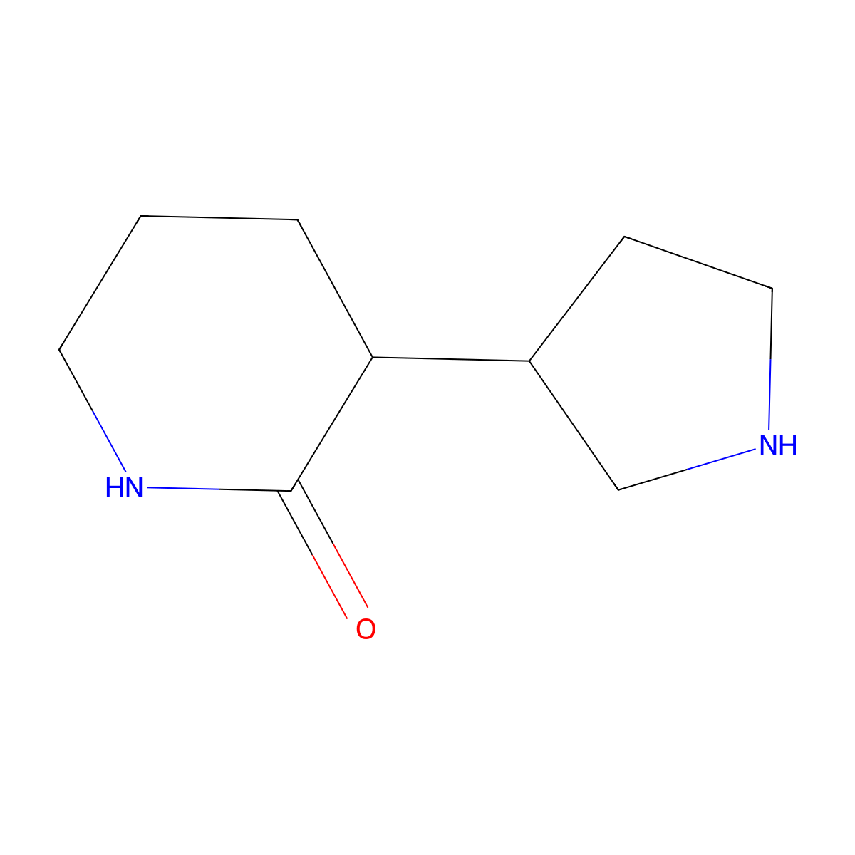 3-(Pyrrolidin-3-yl)piperidin-2-one molecular structure, CAS 2169168-91-4