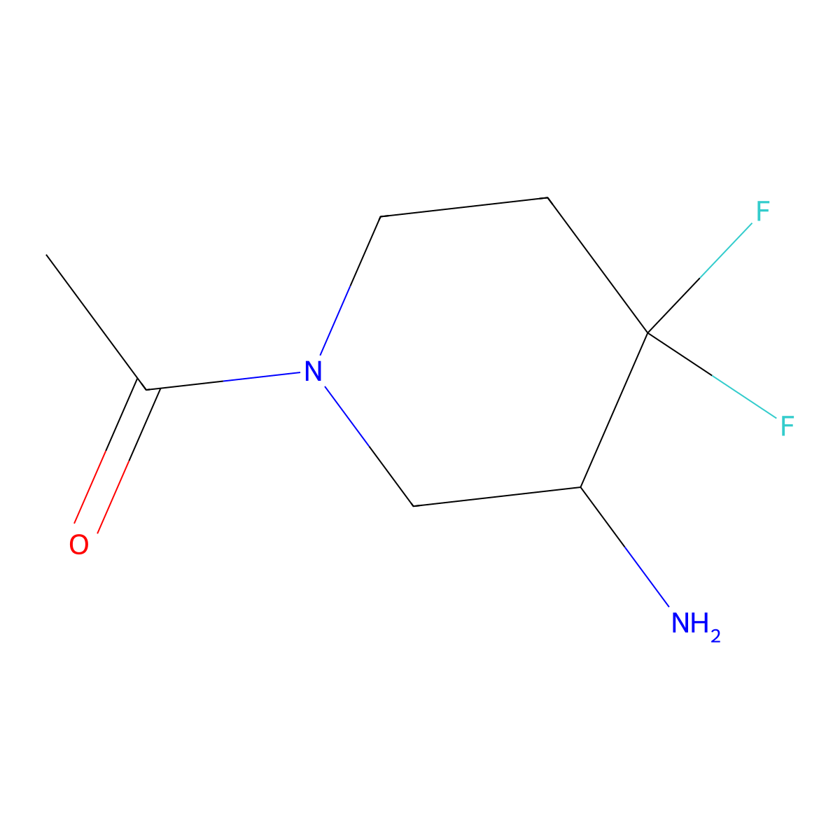 1-(3-Amino-4,4-difluoropiperidin-1-yl)ethan-1-one molecular structure, CAS 2169175-82-8