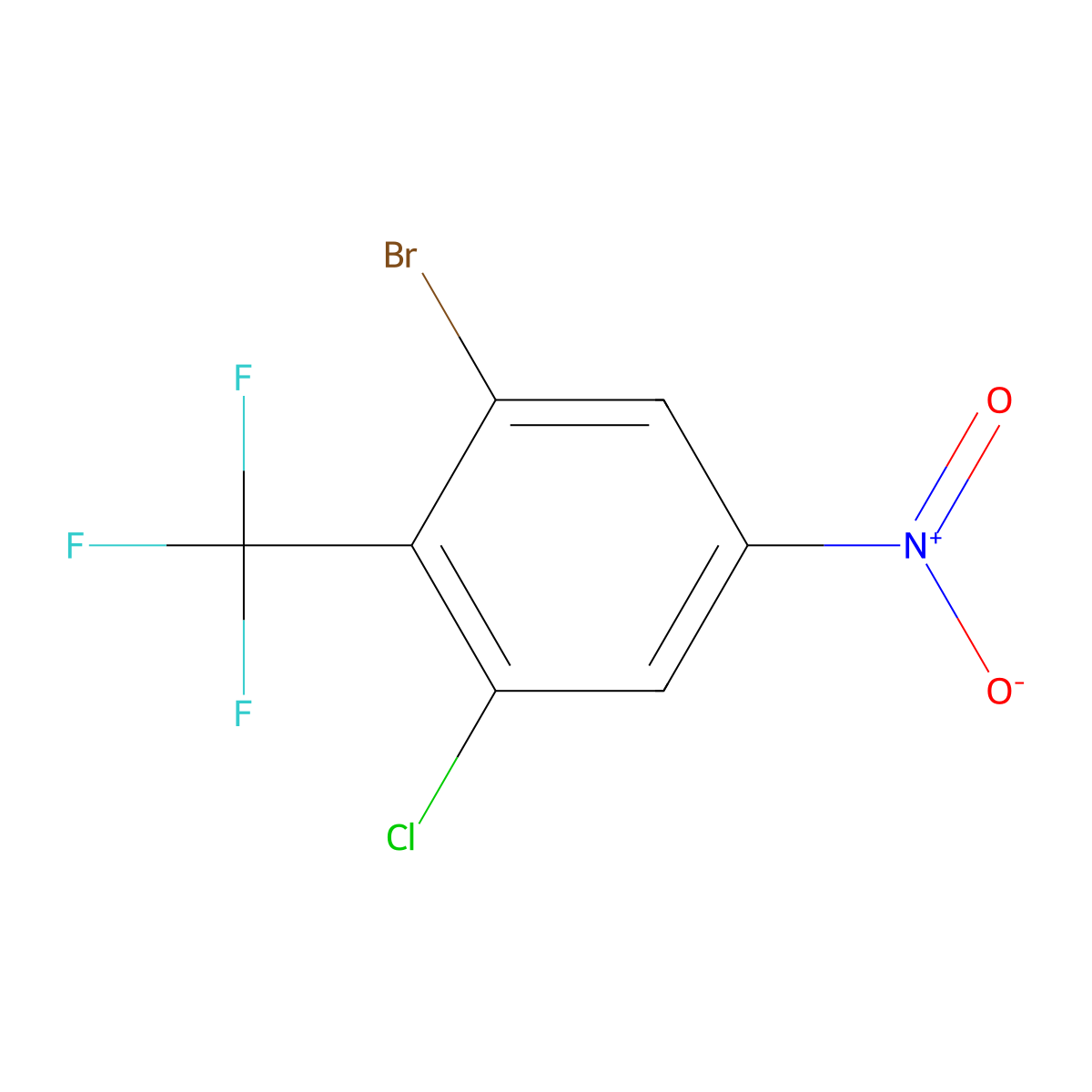 1-Bromo-3-chloro-5-nitro-2-(trifluoromethyl)benzene molecular structure, CAS 2169178-32-7