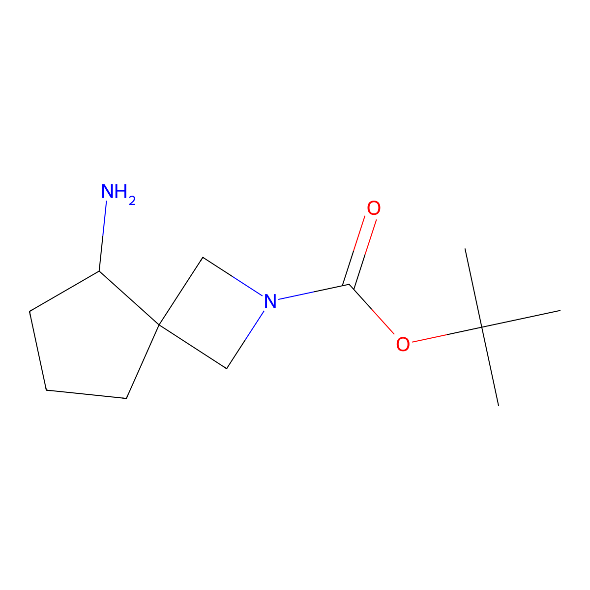 Tert-butyl 5-amino-2-azaspiro[3.4]octane-2-carboxylate molecular structure, CAS 2169182-21-0