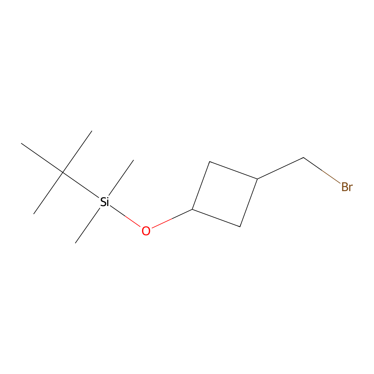 [3-(Bromomethyl)cyclobutoxy](tert-butyl)dimethylsilane molecular structure, CAS 2169182-97-0