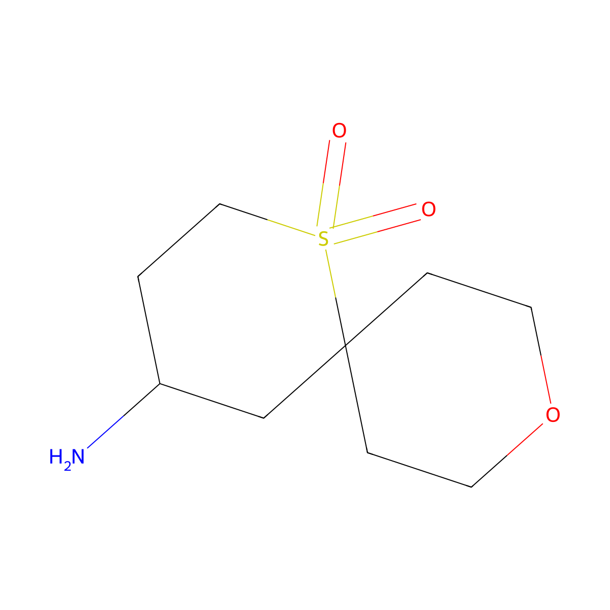 4-Amino-9-oxa-1lambda6-thiaspiro[5.5]undecane-1,1-dione molecular structure, CAS 2169186-67-6