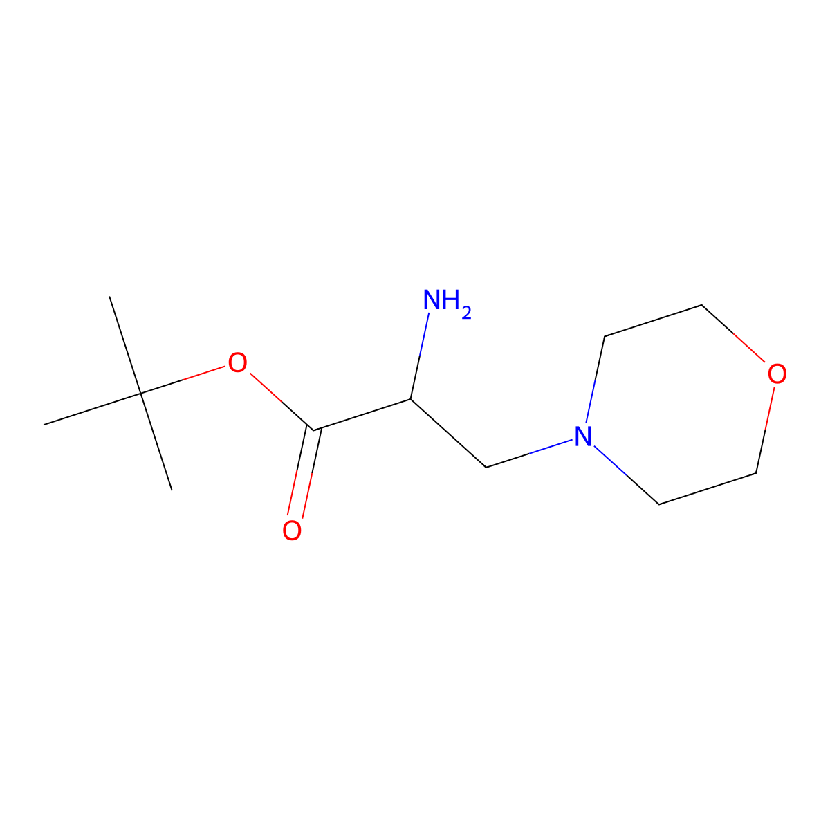 Tert-butyl 2-amino-3-(morpholin-4-yl)propanoate molecular structure, CAS 2169189-09-5