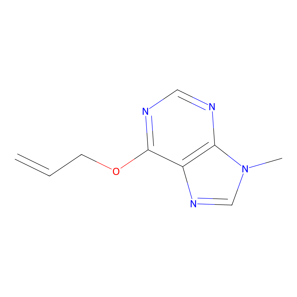 9-methyl-6-(prop-2-en-1-yloxy)-9H-purine molecular structure, CAS 2169191-00-6