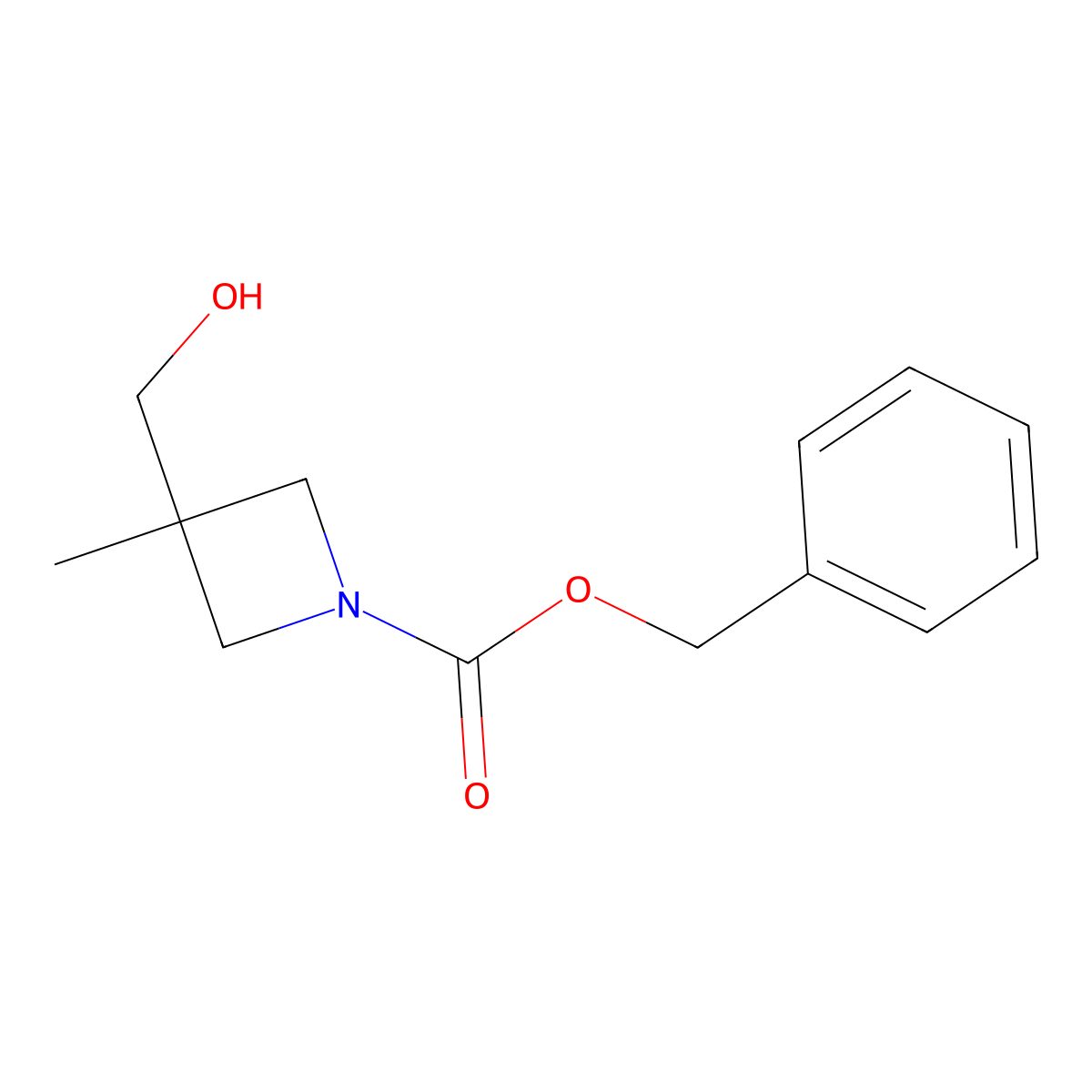 Benzyl 3-(hydroxymethyl)-3-methylazetidine-1-carboxylate molecular structure, CAS 2169192-35-0
