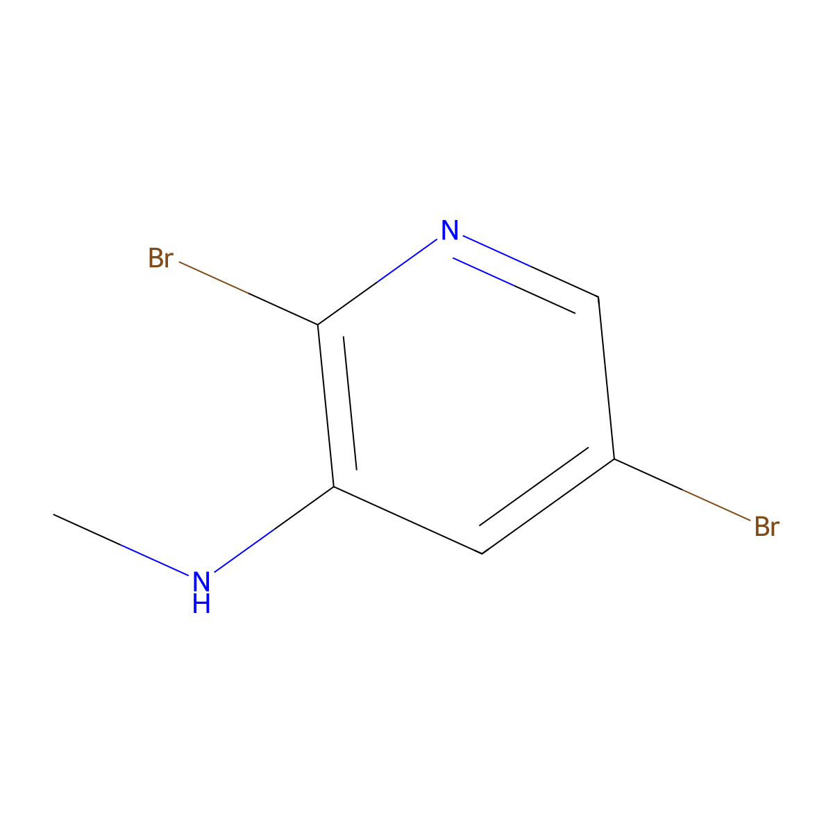 2,5-dibromo-N-methyl-pyridin-3-amine molecular structure, CAS 2169192-79-2