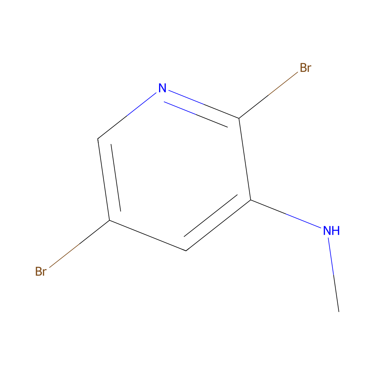 2,5-dibromo-N-methyl-pyridin-3-amine molecular structure, CAS 2169192-79-2