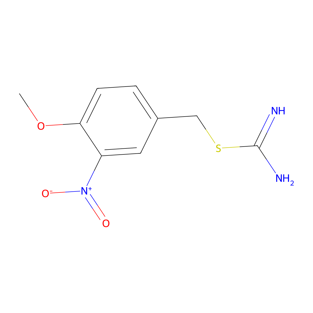 4-Methoxy-3-nitrobenzyl carbamimidothioate molecular structure, CAS 21692-36-4