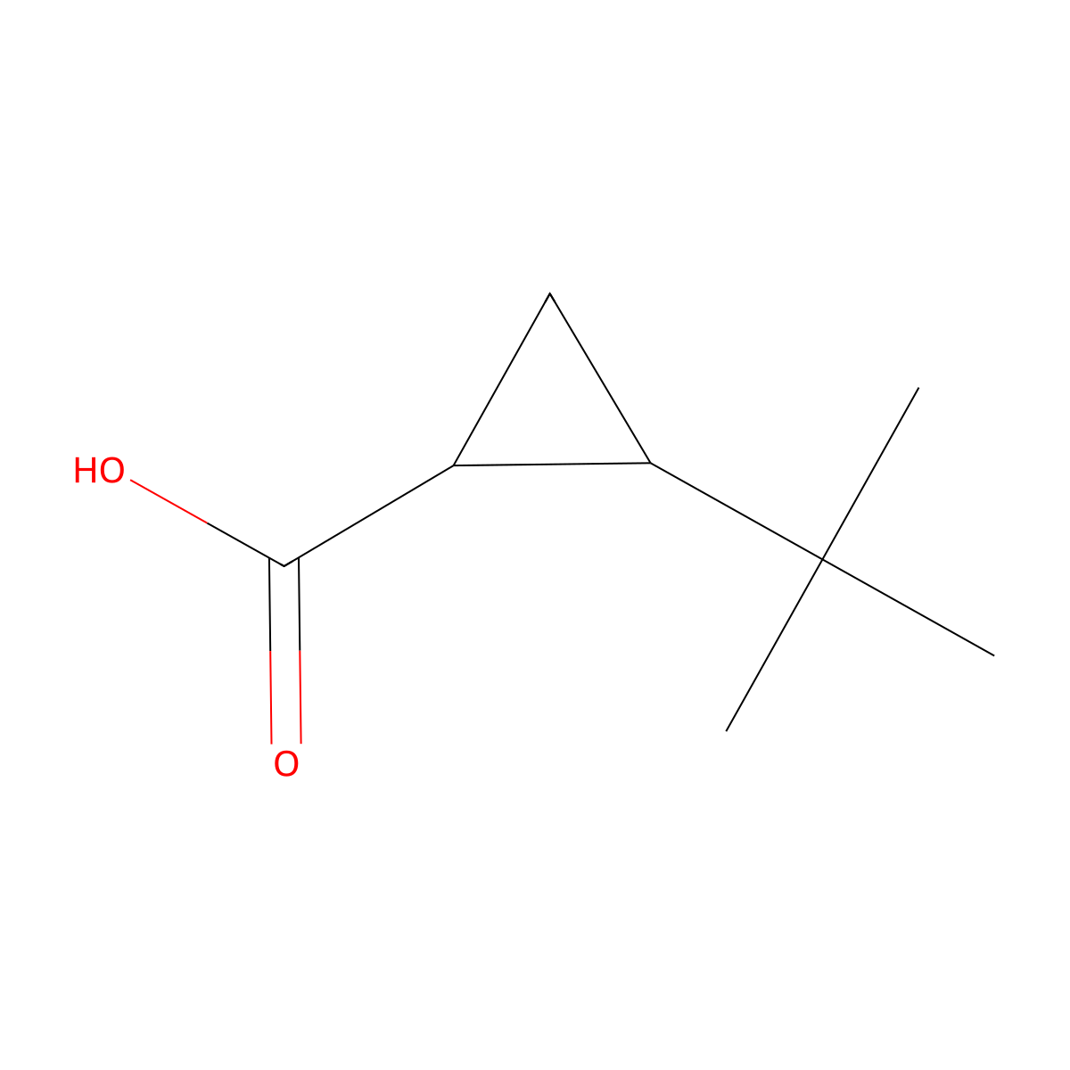 2-Tert-butylcyclopropane-1-carboxylic acid molecular structure, CAS 21692-48-8