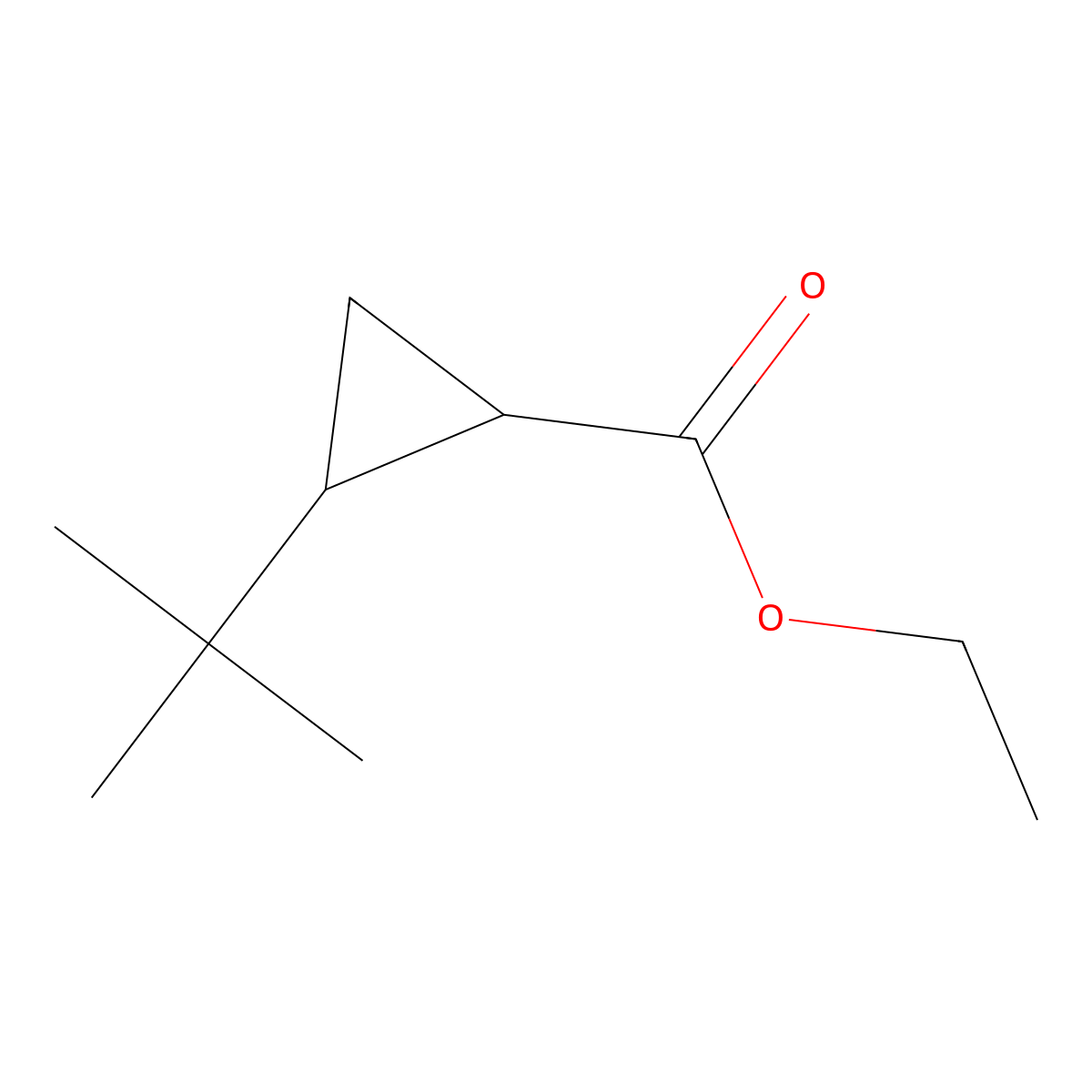 Ethyl 2-tert-butylcyclopropane-1-carboxylate molecular structure, CAS 21692-49-9