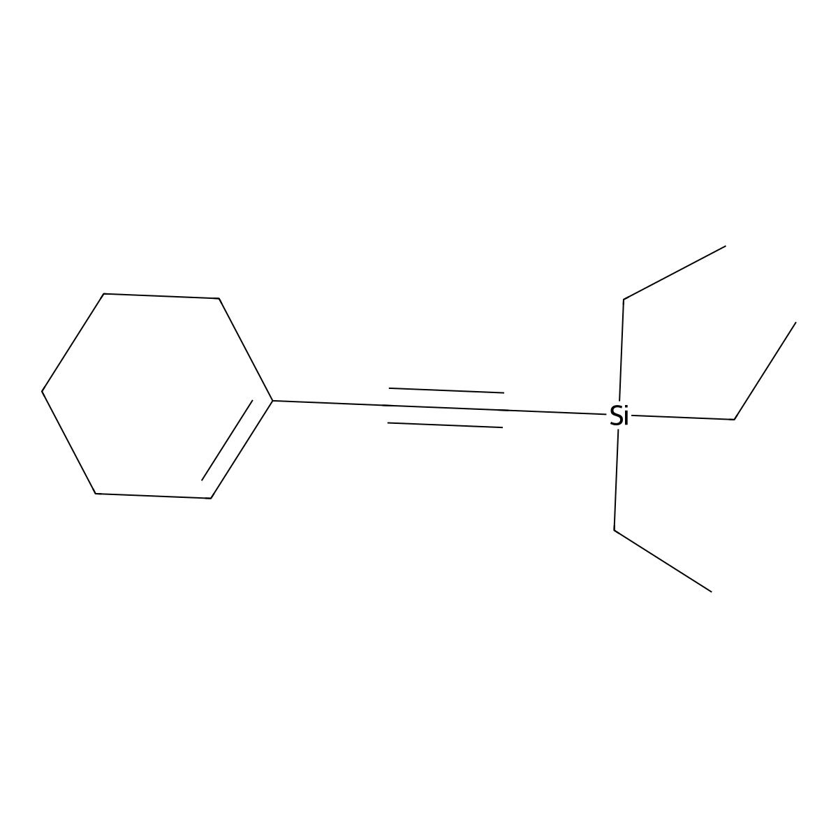 2-(Cyclohexen-1-yl)ethynyl-triethyl-silane molecular structure, CAS 21692-54-6