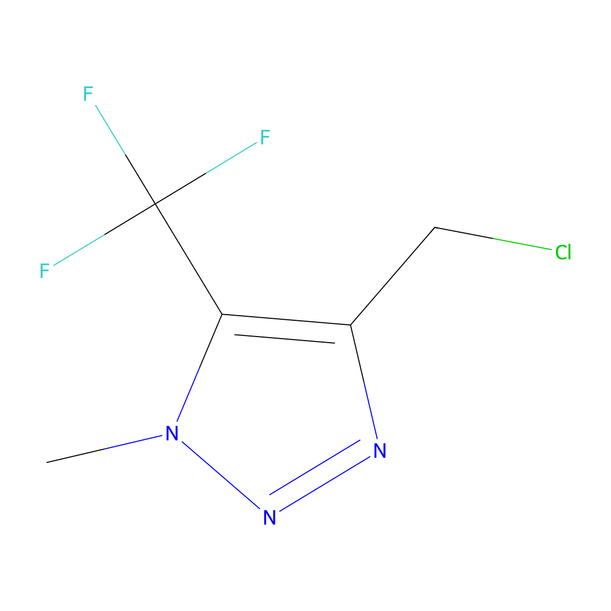 4-(Chloromethyl)-1-methyl-5-(trifluoromethyl)-1H-1,2,3-triazole molecular structure, CAS 2169203-94-3