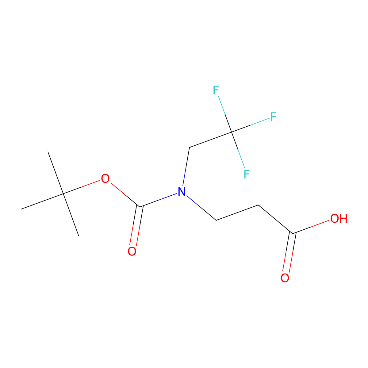 3-{[(Tert-butoxy)carbonyl](2,2,2-trifluoroethyl)amino}propanoic acid molecular structure, CAS 2169204-81-1