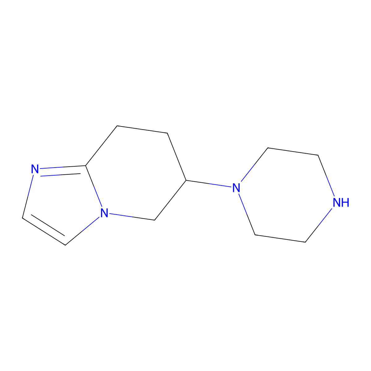 1-{5H,6H,7H,8H-imidazo[1,2-a]pyridin-6-yl}piperazine molecular structure, CAS 2169208-61-9
