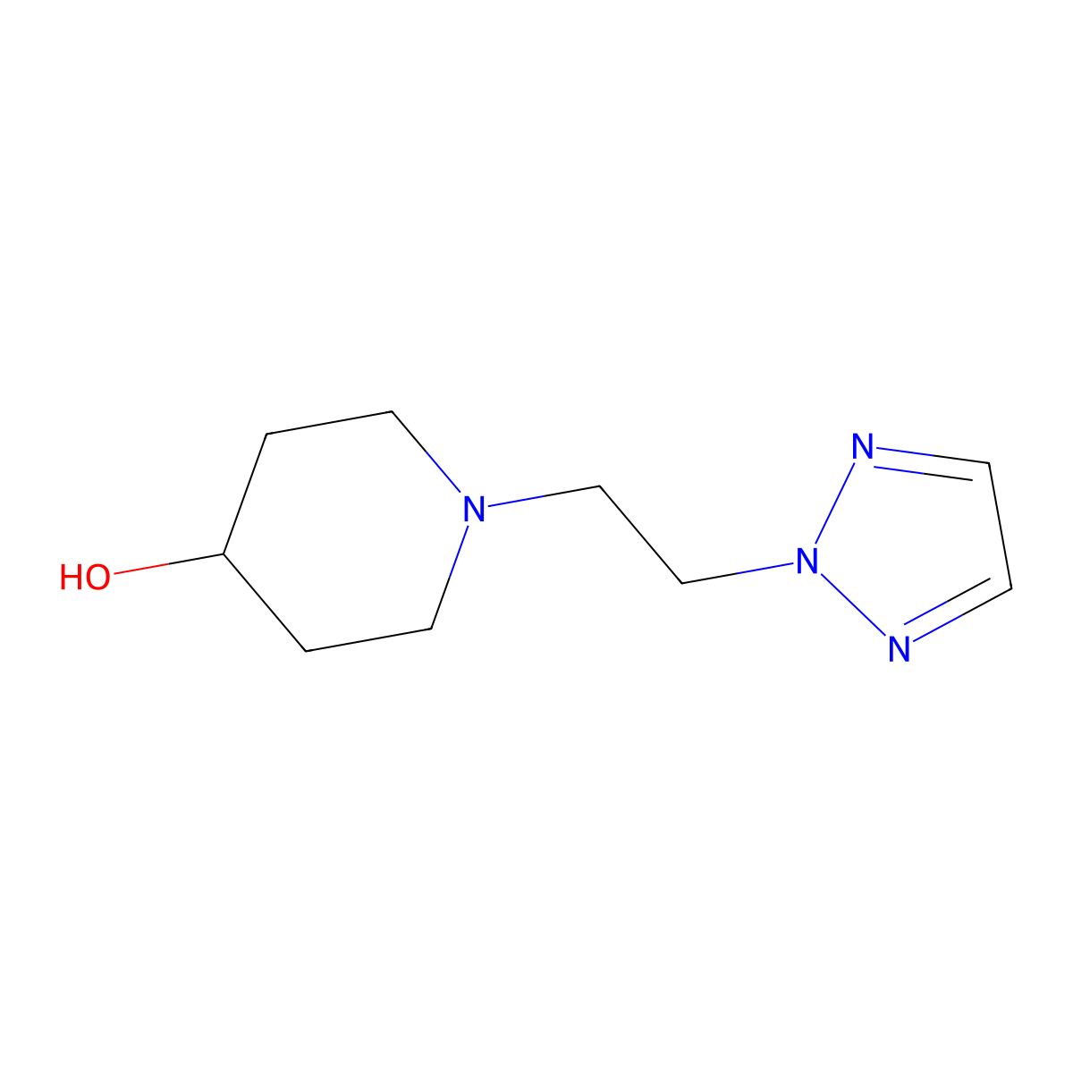 1-[2-(2H-1,2,3-triazol-2-yl)ethyl]piperidin-4-ol molecular structure, CAS 2169213-08-3